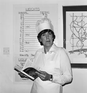 Prudence Leith (also known as Prue Leith) pictured in the kitchen