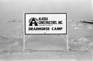 Frozen Prints: Prudhoe Bay Alaska. Scenes at Deadhorse Camp near Prudhoe Bay. April 1977 77-02128-032