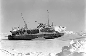 Frozen Prints: Prudhoe Bay Alaska. Ships frozen in the Beaufort Sea Prudhoe Bay. April 1977 77-02128-017