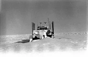 Prudhoe Bay Alaska. Ships frozen in the beaufort sea Prudhoe Bay. April 1977 77-02128-018