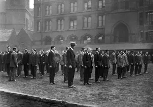 Recruitment Prints: Public School boys drilling at Chatham Hospital 28th September 1914