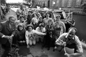 Barge Prints: Pulling power... youngsters from the Kirklees Duke of Edinburgh Award scheme pull their