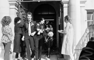 01046 Prints: Punk rock wedding at Acton Town Hall of The Damned frontman Dave Vanian, 20