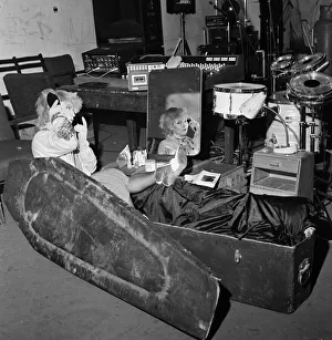 00667 Prints: Punk singer and actress Toyah Willcox sleeping in her coffin in Battersea, London