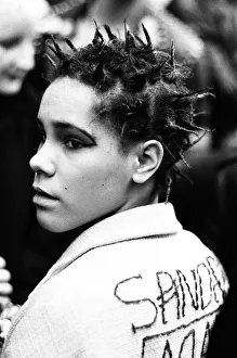 Punks at Sloane Square for a march to Hyde Park to commemorate the death of Sid Vicious