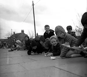 Pupils from Arcot Hall School in Cramlington carrying out a road safety project 24 April