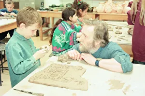 Pupils from Dene School, Thornby, pictured during a pottery class, making ceramic tiles