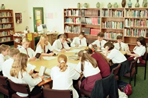 Schoolchildren Prints: Pupils from Dene School, Thornby, who are book reviewers for Newspapers in Education