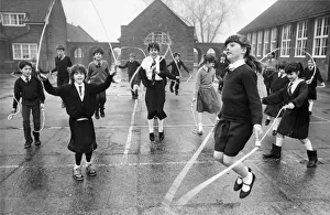 Skipping Prints: Pupils at Gosforth Central Middle School enjoy a skipping session as part of the British