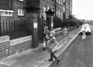 Pupils ready to start another school day at Canning Street School, Newcastle