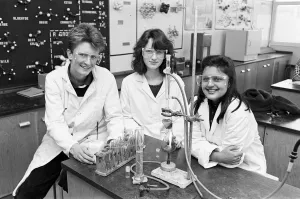 Pure chemistry... Greenhead College science students (from left) Andrew Maxwell
