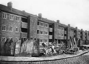 Building Site Prints: Putting the finishing touches to the new block of flats near Willert Street Police