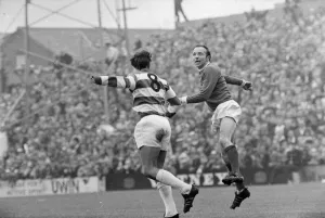 QPR v Manchester United Nobby Stiles goes for a high ball during the two team