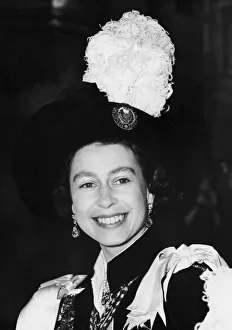 The Queen arriving at the installation of the Order of the Thistle in Edinburgh