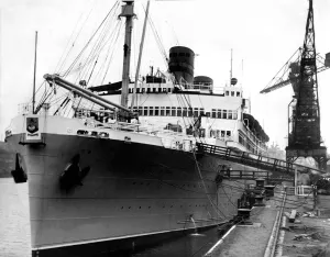 The Queen of Bermuda ship at Walker Naval Shipyard on the River Tyne