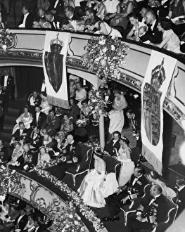 The Queen and The Duke of Edinburgh at Oslos National Theatre with King Haakon of