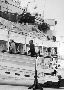 Cleveland Prints: The Queen and The Duke of Edinburgh seen here returning to the Royal Yacht Britannia