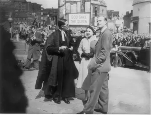 Queen Elizabeth 11 and the Duke of Edinburgh visit St Mary Redcliffe, Bristol in 1956