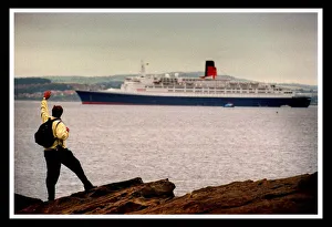 Cruise Prints: Queen Elizabeth 11 QE2 July 1999 arriving at South Queensferry