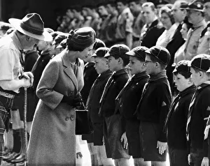 Queen Elizabeth chatting to members of the cubs at the St Georges Day Parade 23rd