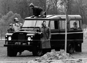 Queen Elizabeth II 1972 Windsor Horse Trials The Duke of Edinburgh looks on as