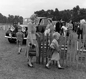 Queen Elizabeth II arrives with The Queen Mother, June 1955 Prince Charles