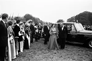 Circus Prints: Queen Elizabeth II arrives at the Royal Windsor Big Top Show held at Billy Smart