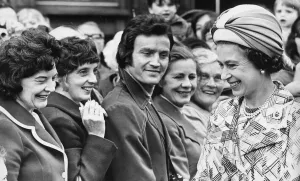Queen Elizabeth II chatting to the Geordie crowds during her visit to Hexham 1st