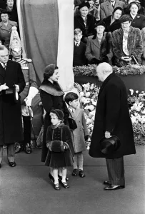 Queen Elizabeth II, with her children Prince Charles and Princess Anne