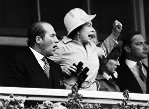 Binoculars Prints: Queen Elizabeth II at The Derby Epsom June 1978 Ilford &pound