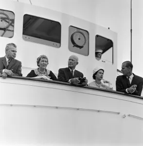 Canada Prints: Queen Elizabeth II and The Duke of Edinburgh pictured with President Eisenhower