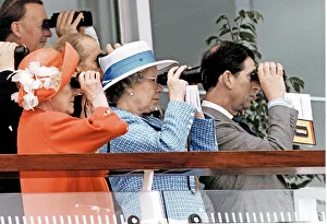 Quirky Prints: Queen Elizabeth II enjoying the races at Epsom Derby with the Queen Mother