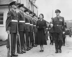 Core01 Prints: Queen Elizabeth II inspecting the RAF Gouard of Honour at Runnymede Memorial