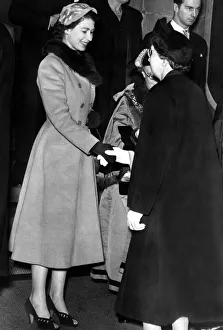 Queen Elizabeth II is introduced to Depute Mayor of Sunderland Miss EE Blacklock during a