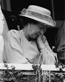 Queen Elizabeth II June 1985 The Queenat the 1985 Epsom Derby Horseracing