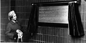 Market Prints: Queen Elizabeth II, in Liverpool, unveiling a plaque to commemorate the restoration of