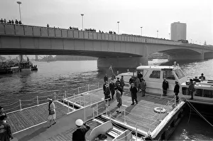 Barge Prints: Queen Elizabeth II March 1973 Opening of new London Bridge The Queen