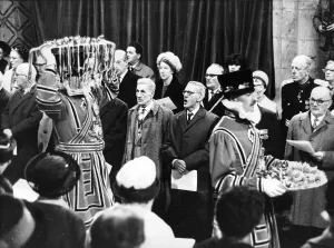Queen Elizabeth II - the Maundy Money Ceremony at Durham Cathedral - the Queen gives out