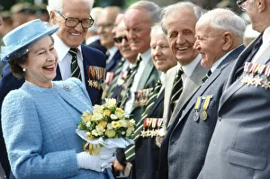 Blue Prints: Queen Elizabeth II meeting war veterans at Stirling Castle in Scotland