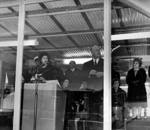 Docks Prints: Queen Elizabeth II, opening the Langton River Entrance at Langton Dock System