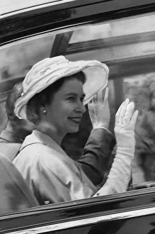 Queen Elizabeth II pictured during two day visit to the welsh capital, Cardiff, Wales