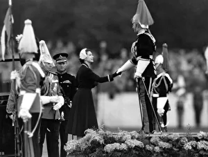 00086 Prints: Queen Elizabeth II presents new Standards to the two Regiments of the Household Cavalry
