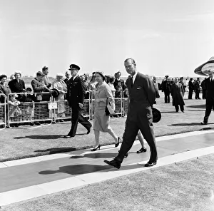 Queen Elizabeth II and Prince Charles were at London Airport to meet the Duke of