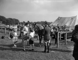 Queen Elizabeth II with Prince Charles and Princess Anne at Windsor Great Park to watch