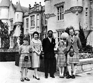 Queen Elizabeth II, Prince Philip, Prince Charles and Princess Anne with Dr Nkruumah