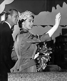 Queen Elizabeth II and Prince Philip, Duke of Edinburgh, visiting Wirral, Merseyside