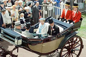 Queen Elizabeth II and Prince Philip attend the first day of the Ascot races