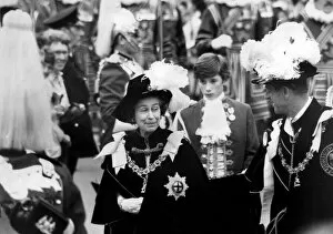 Images Dated 14th June 1977: Queen Elizabeth II and Prince Philip at the Garter ceremony Windsor