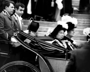 01440 Prints: Queen Elizabeth II and Prince Philip at the Garter ceremony Windsor