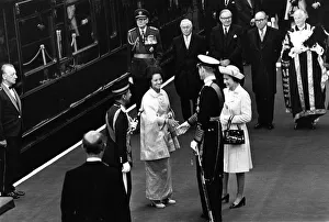 Greeting Prints: Queen Elizabeth II and Prince Philip greeting their majesties The Yang Di-Pertuan Agong